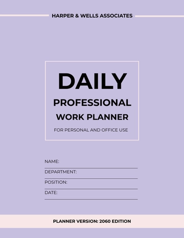 Free Daily Professional Work Planner Template to Edit Online