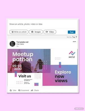 Meetup Event Linkedin Post Template