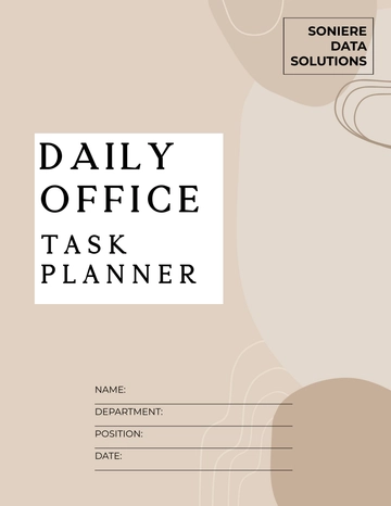 Free Neutral Beige  Daily Office Task Planner Template to Edit Online