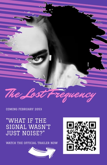 Free Movie Poster with QR Code for Trailer Template to Edit Online