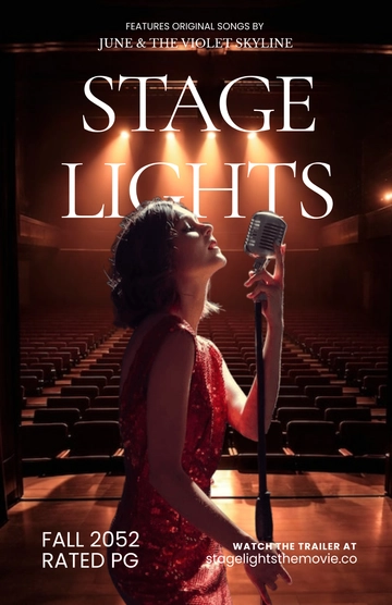 Free Musical Movie Poster Template to Edit Online