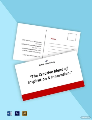 Sample Advertising Agency Postcard Template