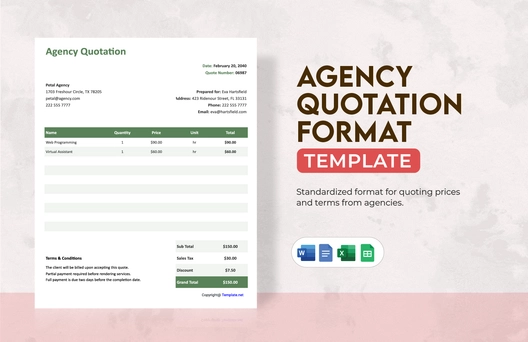 Agency Quotation Format Template