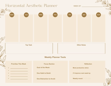 Free Horizontal Aesthetic Planner Template to Edit Online