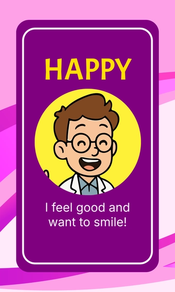 Free Purple ESL Emotions Flashcard Template to Edit Online