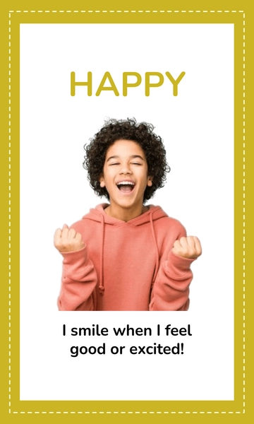 Free Emotions Flashcard with Pictures Template to Edit Online