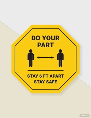 Stay 6 FT Apart Floor Tiles Label Template