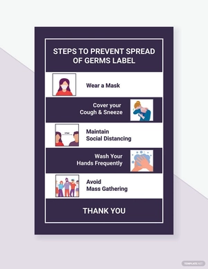 Steps to Prevent Spread of Germs Label Template