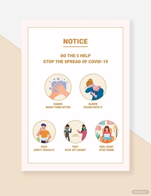 Notice: Do The 5 - Help Stop The Spread of COVID-19 Label Template