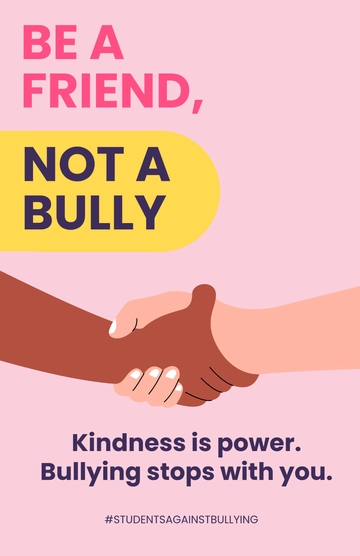 Free Anti Bullying Poster Background for Students Template to Edit Online