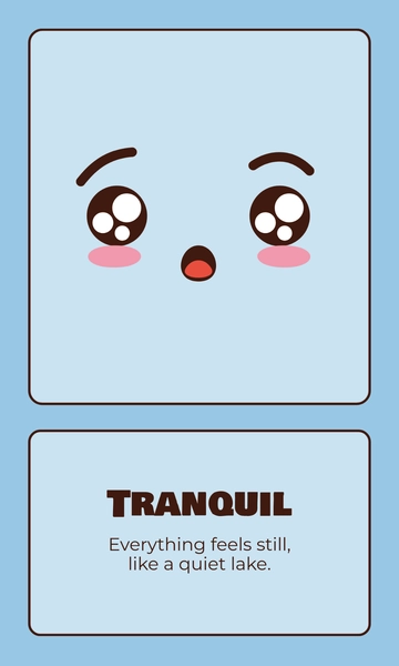 Free Blue Calm Emotions Flashcard Template to Edit Online