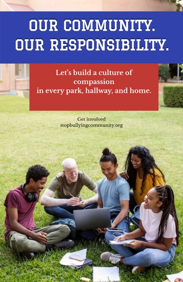 Free Community Anti Bullying Poster Template to Edit Online