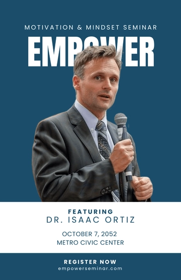 Free Motivational Seminar Poster Template to Edit Online