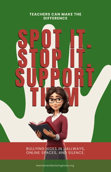 Free Anti Bullying Poster for Teachers Template to Edit Online