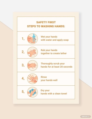Steps to Washing Hands Label Template