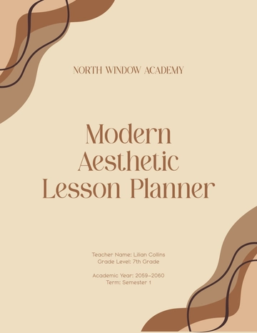 Free Modern Aesthetic Lesson Planner Template to Edit Online