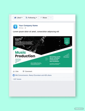Music Production Facebook Post Template