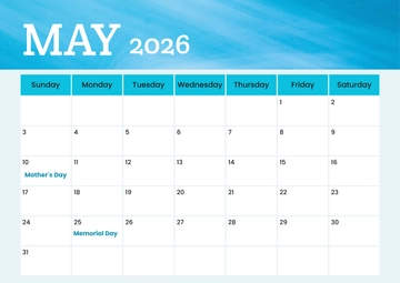 Free May 2026 Holidays Calendar Template to Edit Online