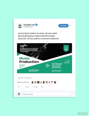 Music Production Twitter Post Template