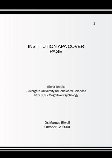 Free APA Cover Page Template to Edit Online