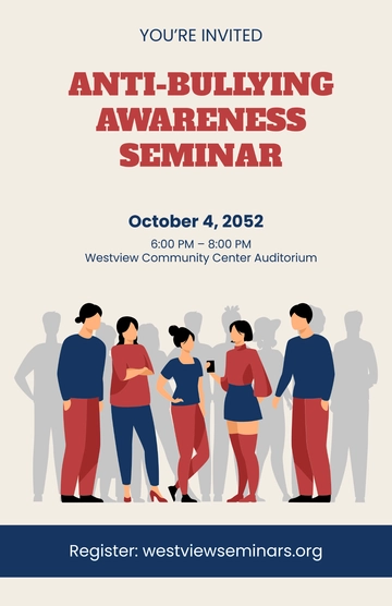 Free Professional Anti Bullying Seminar Poster Template to Edit Online