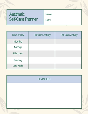 Free Aesthetic Self-Care Planner Template to Edit Online