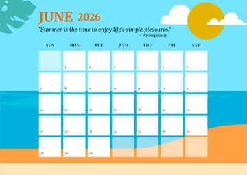 Free June 2026 Calendar with Quotes Template to Edit Online