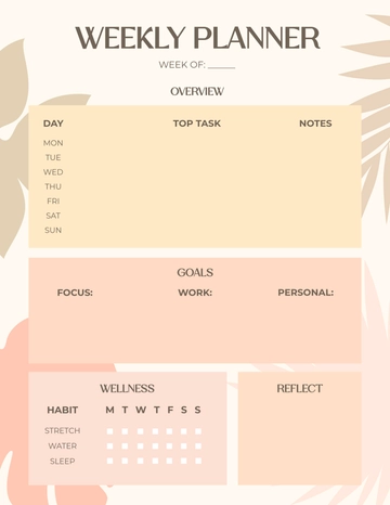 Free Aesthetic Weekly Planner Template to Edit Online
