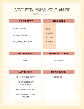Free Aesthetic Minimalist Planner Template to Edit Online