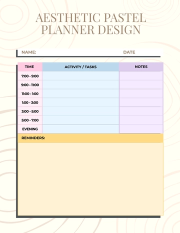 Free Aesthetic Pastel Planner Design Template to Edit Online