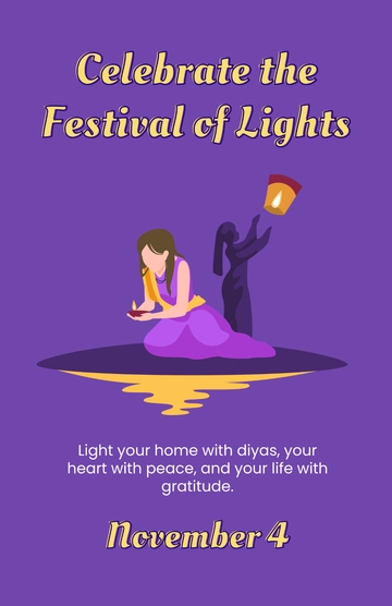 Free Diwali Drawing Poster Template to Edit Online