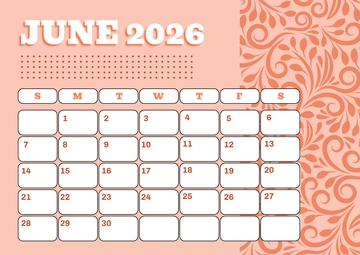 Free Creative June 2026 Office Calendar Template to Edit Online