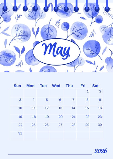 Free May 2026 Photo Calendar Template to Edit Online