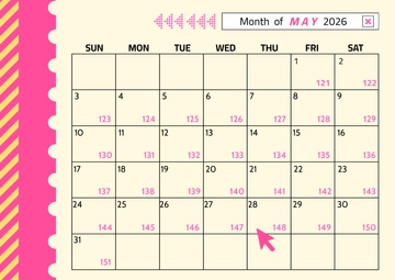 Free May 2026 Calendar with Day Numbers Template to Edit Online