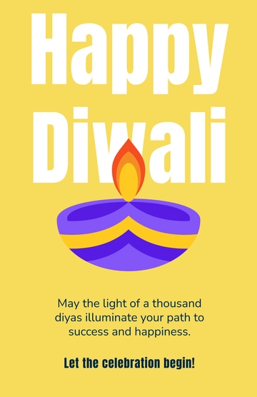Free Printable Happy Diwali Poster Template to Edit Online