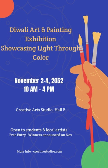 Free Diwali Painting Poster Template to Edit Online