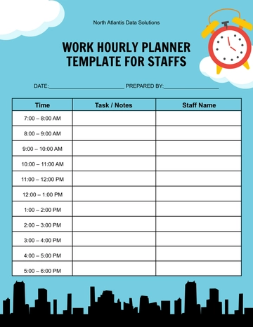 Free Editable Work Hourly Planner Template for Staffs to Edit Online Free Editable Work Hourly Planner Template for Staffs to Edit Online