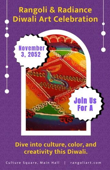 Free Rangoli Design Diwali Poster Template to Edit Online