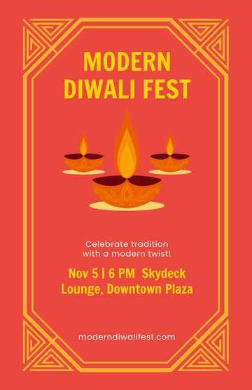 Free Modern Happy Diwali Festival Poster Template to Edit Online