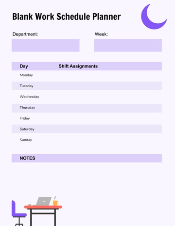 Free Blank Work Schedule Planner Template to Edit Online