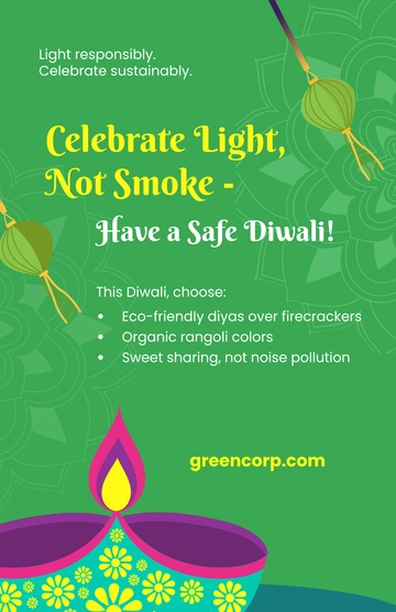 Free Safe Diwali Campaign Poster Template to Edit Online