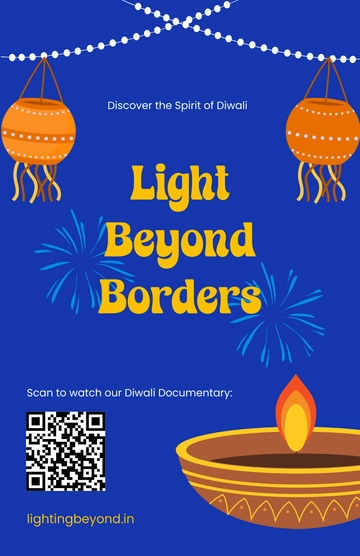 Free Diwali Poster with QR Code Template to Edit Online
