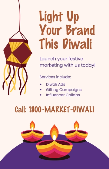 Free Diwali Marketing Campaign Poster Template to Edit Online