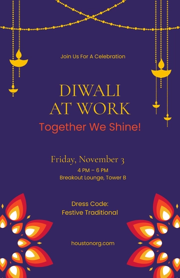 Free Best Diwali Poster Template for Office to Edit Online