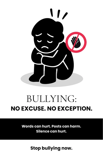 Free Anti Bullying Silhouette Poster Template to Edit Online