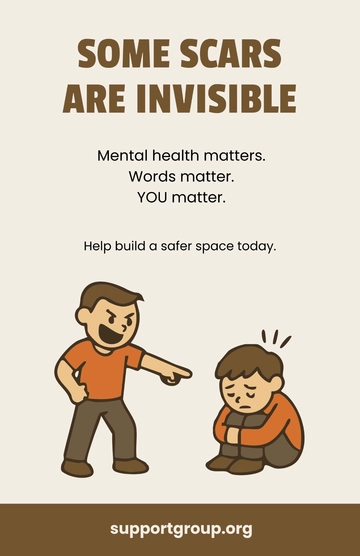 Free Creative Cartoons Anti Bullying Poster Template to Edit Online