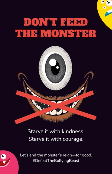 Free Anti Bullying Monster Poster Template to Edit Online