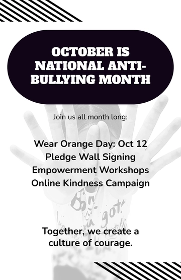 Free Black Anti Bullying Month Poster Template to Edit Online