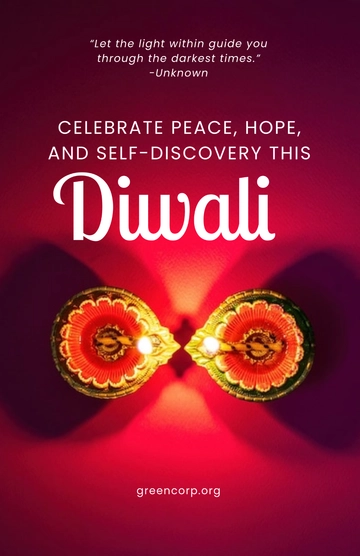 Free Red Beautiful Diwali Quote Poster Template to Edit Online