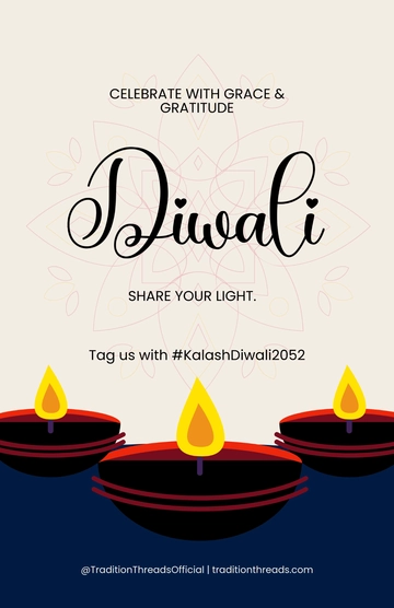 Free Instagram Diwali Poster Template with Kalash to Edit Online